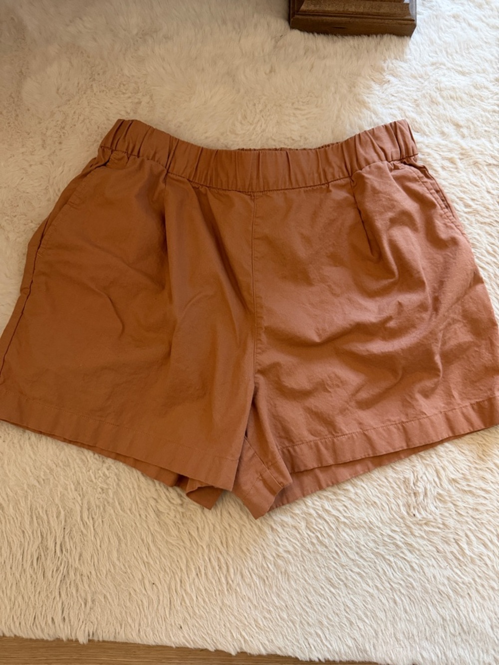 Casual Drawstring Women’s Shorts in Rust